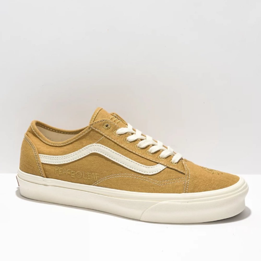 NWT - Vans Old Skool Tapered Eco Theory Mustard Gold & True White Skate Shoes